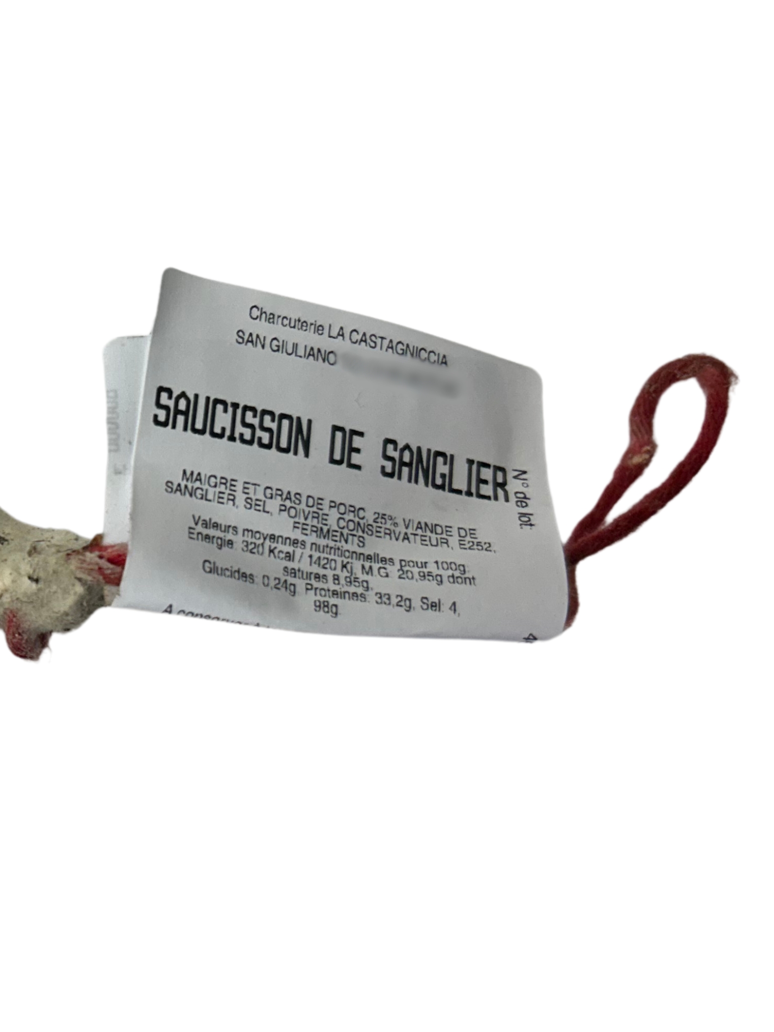 Saucisson corse de sanglier